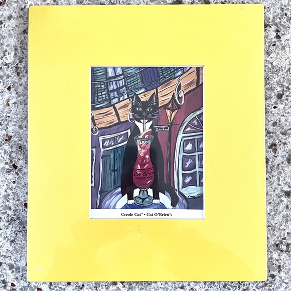 The Creole Cat Chamain O'Mahony Two Matted Prints French Marcat & Cat O’Brien’s - Picture 2 of 8